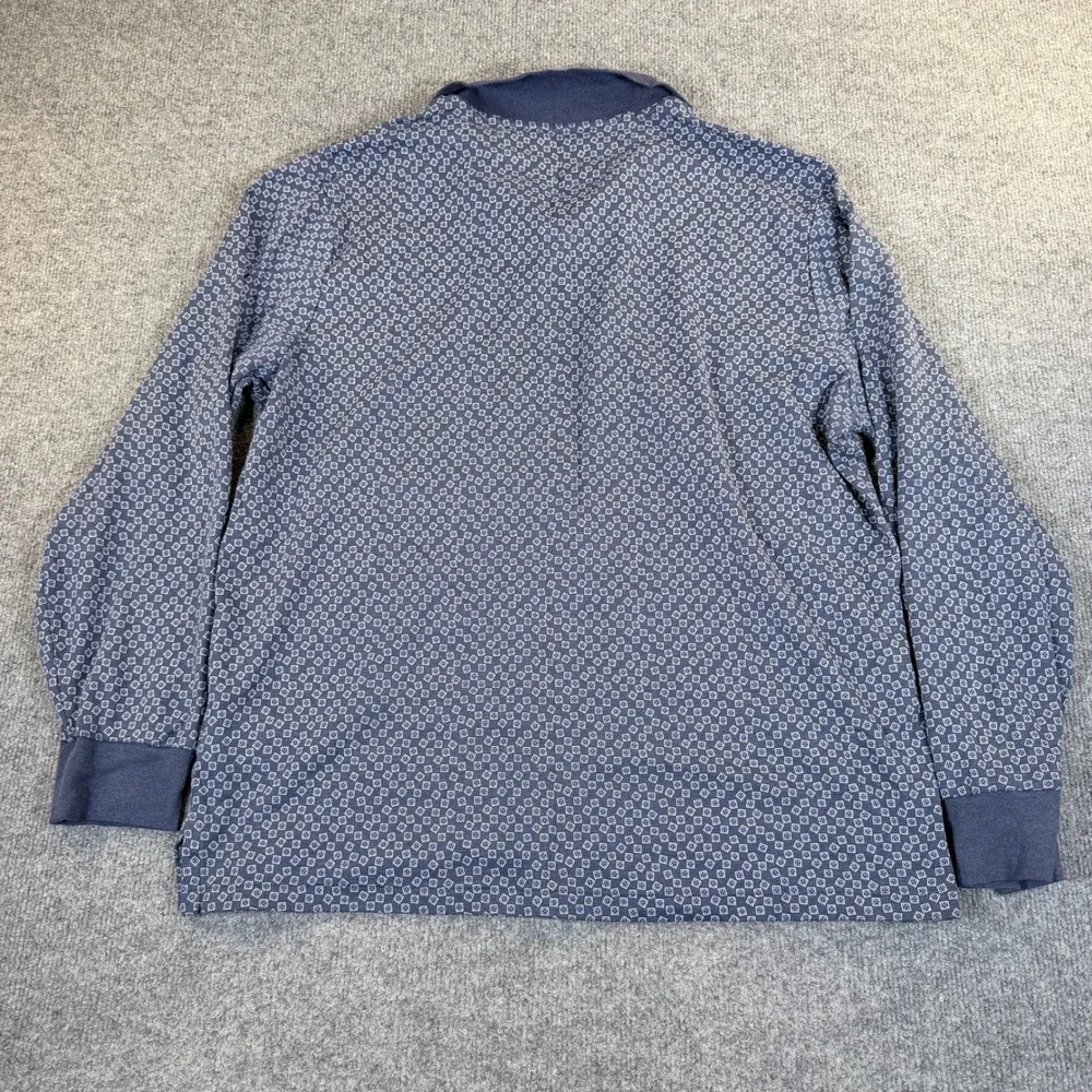 Polo Ralph Lauren Mens XL‎ Custom Slim Fit Long Sleeve Polo Navy Geometric #2839